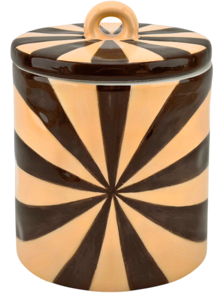 Boîte décorative caramel en dolomite 11x11x11,5 cm Swirl Housevitamin - 1