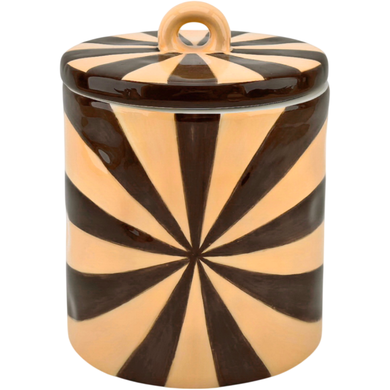 Boîte décorative caramel en dolomite 11x11x11,5 cm Swirl Housevitamin - 1