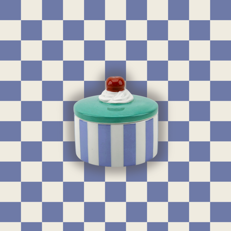 Boîte décorative à couvercle cerise 9x9x7,5 cm Tartlet Cherry Housevitamin - 3