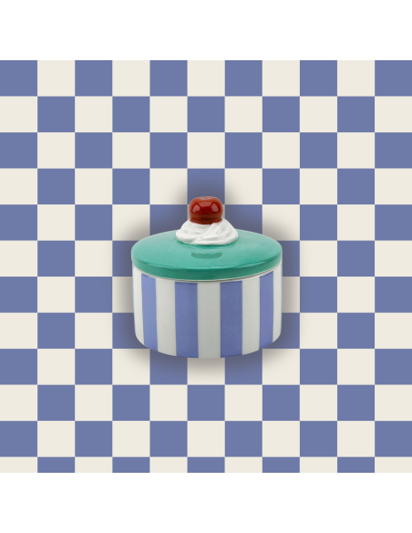Boîte décorative à couvercle cerise 9x9x7,5 cm Tartlet Cherry Housevitamin - 3