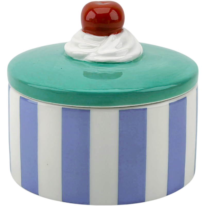 Boîte décorative à couvercle cerise 9x9x7,5 cm Tartlet Cherry Housevitamin - 1