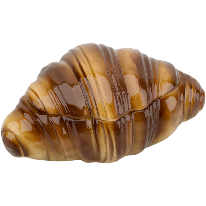 Boîte décorative croissant en dolomite brune 16,5x10x7,5 cm Croissant Housevitamin - 1