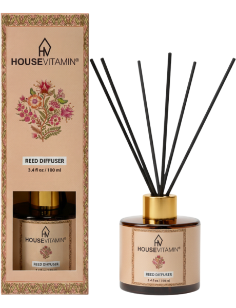 Diffuseur parfum bâtonnets ambre en verre 100 ml Amber Housevitamin - 1