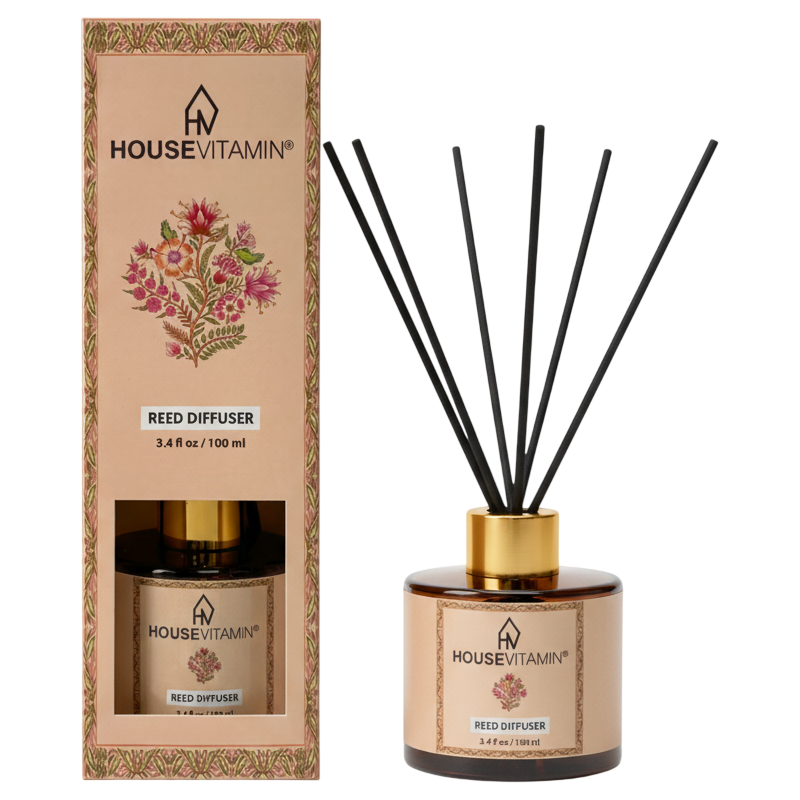 Diffuseur parfum bâtonnets ambre en verre 100 ml Amber Housevitamin - 1