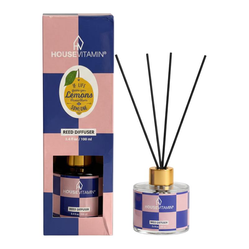 Diffuseur parfum bâtonnets citron bergamote 100 ml Lemon Housevitamin - 1