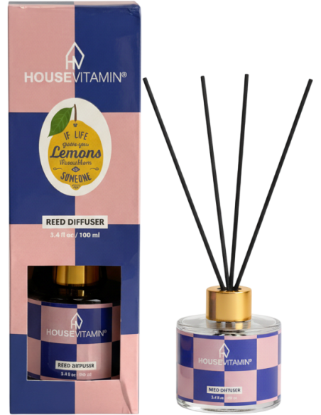 Diffuseur parfum bâtonnets citron bergamote 100 ml Lemon Housevitamin - 1