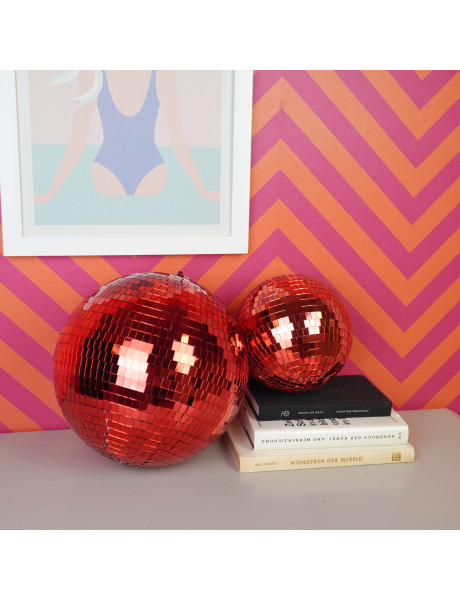Boule à facettes de Noël rouge 30 cm Discoball Housevitamin - 2