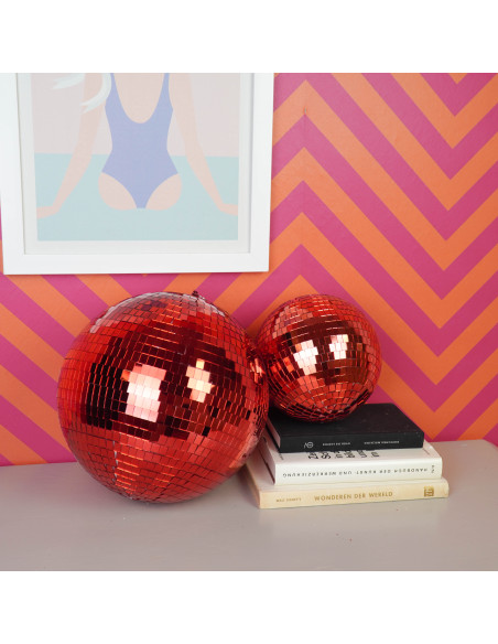 Boule à facettes de Noël rouge 30 cm Discoball Housevitamin - 2