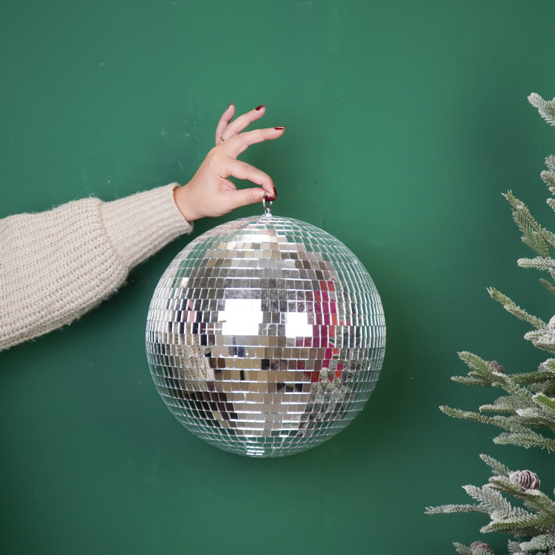 Boule à facettes de Noël argentée 30 cm Discoball Housevitamin - 5