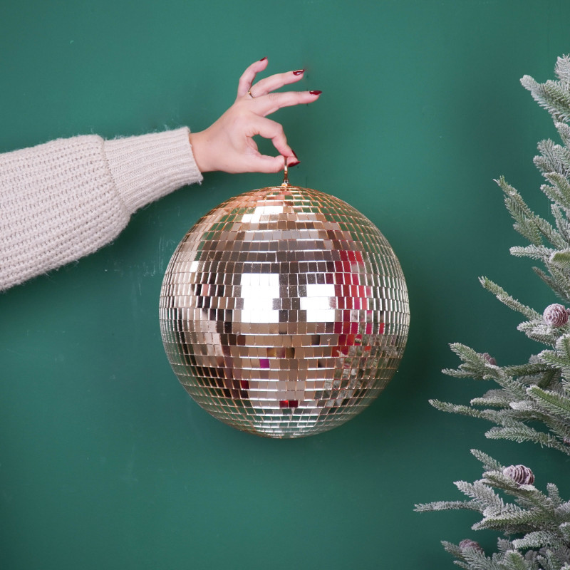 Boule à facettes de Noël dorée 30 cm Discoball Housevitamin - 5