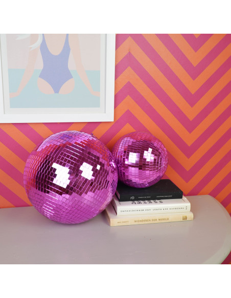 Boule à facettes Noël rose fuchsia 30 cm Discoball Housevitamin - 2
