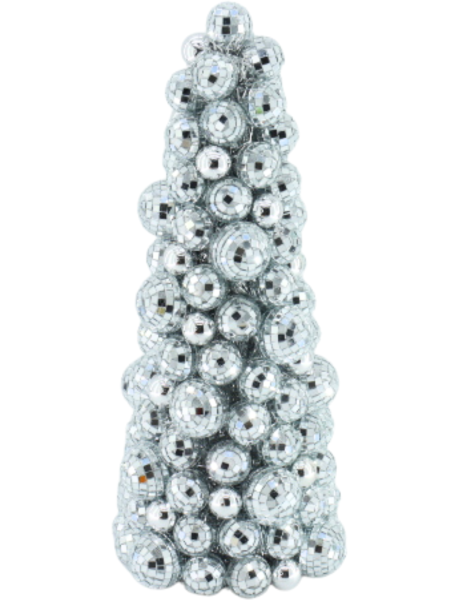 Sapin de Noël boules à facettes argentées 42 cm Disco Housevitamin - 1