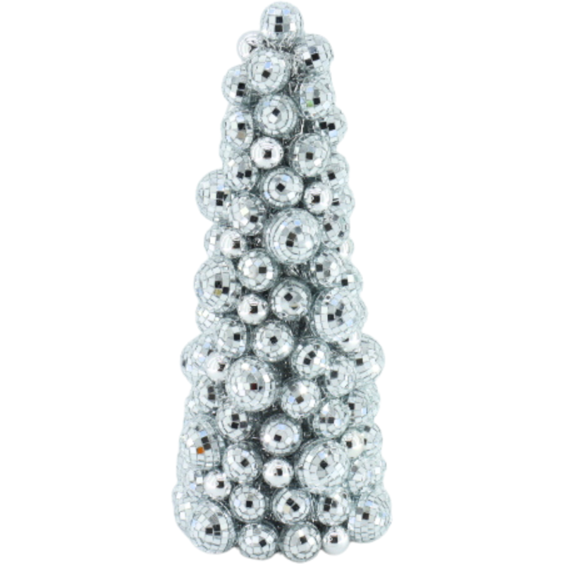 Sapin de Noël boules à facettes argentées 42 cm Disco Housevitamin - 1