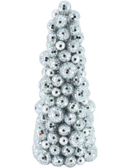 Sapin de Noël boules à facettes argentées 42 cm Disco Housevitamin - 1
