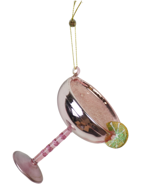 Suspension Noël cocktail rose en verre 7x8,5x10 cm Xmas Housevitamin - 1