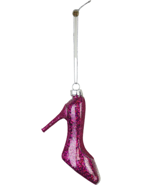 Suspension Noël escarpin rose en verre 8,5x3x7,5 cm Xmas Housevitamin - 1