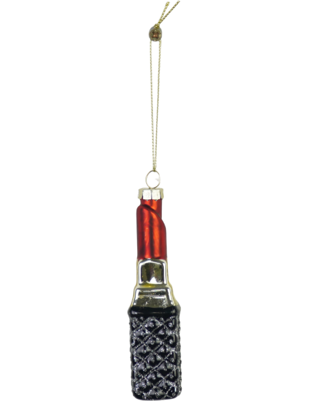 Suspension Noël rouge à lèvres rouge en verre 3x3x11 cm Xmas Housevitamin - 1