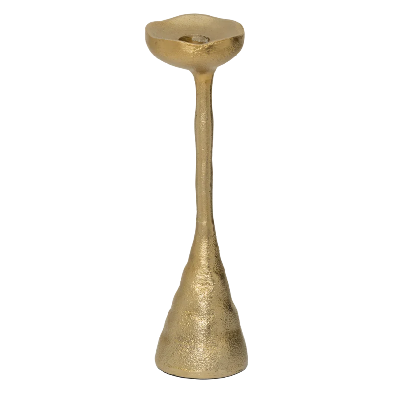 Bougeoir doré aluminium moulé 6,5x25 cm Nita Urban Nature Culture - 4