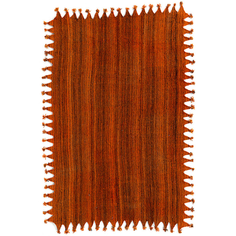 Tapis afghan laine orange terracotta 190x296 cm The Handwoven Bazar Bizar - 1