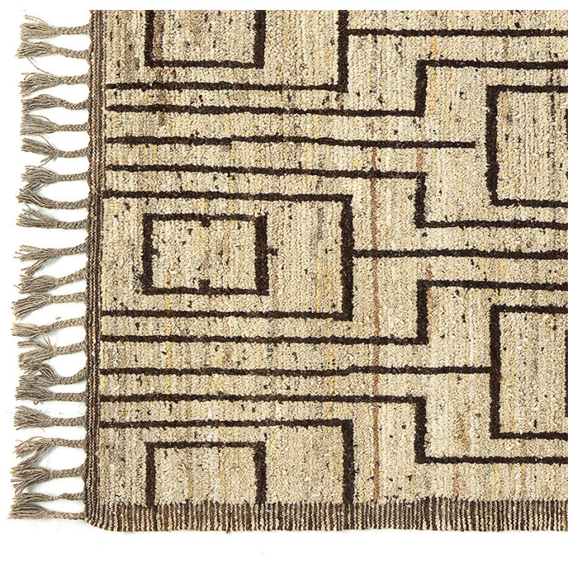 Tapis afghan laine beige noir géométrique 204x310 cm The Handwoven  - 3