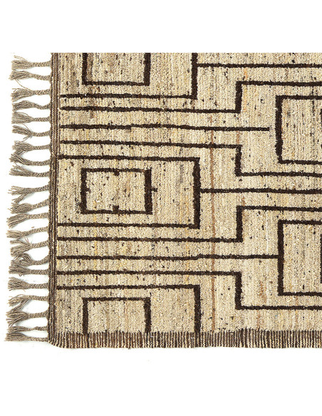 Tapis afghan laine beige noir géométrique 204x310 cm The Handwoven  - 3