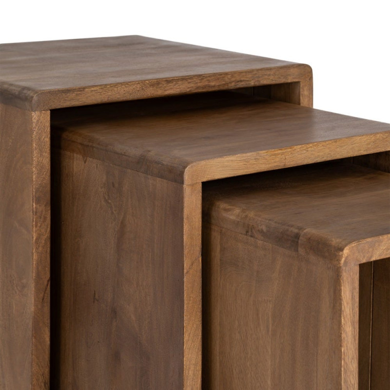 Tables gigognes bois de manguier lot de 3 Kaladri Ixia - 2