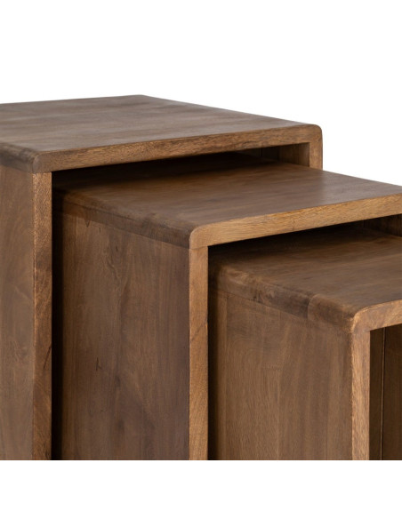 Tables gigognes bois de manguier lot de 3 Kaladri Ixia - 2