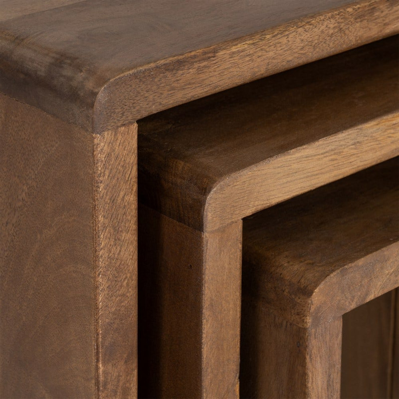 Tables gigognes bois de manguier lot de 3 Kaladri Ixia - 3