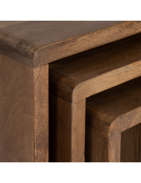 Tables gigognes bois de manguier lot de 3 Kaladri Ixia - 3