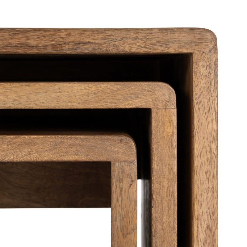 Tables gigognes bois de manguier lot de 3 Kaladri Ixia - 4