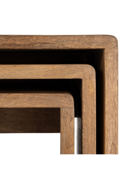 Tables gigognes bois de manguier lot de 3 Kaladri Ixia - 4