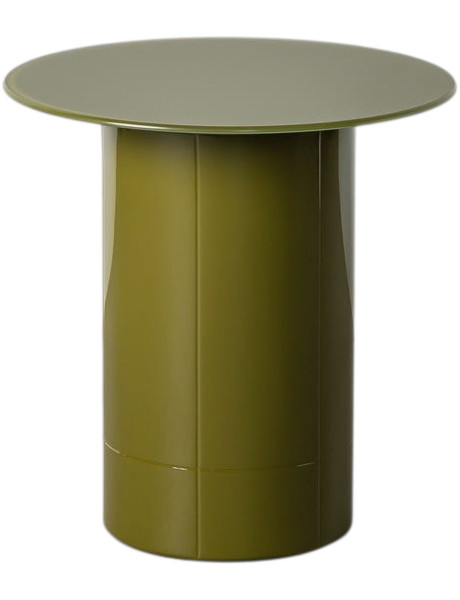 Bout de canapé rond vert olive en verre trempé 50 cm Ispica Ixia - 1