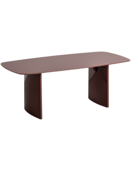 Table basse terracotta verre trempé 120x60 cm Lucera Ixia - 1
