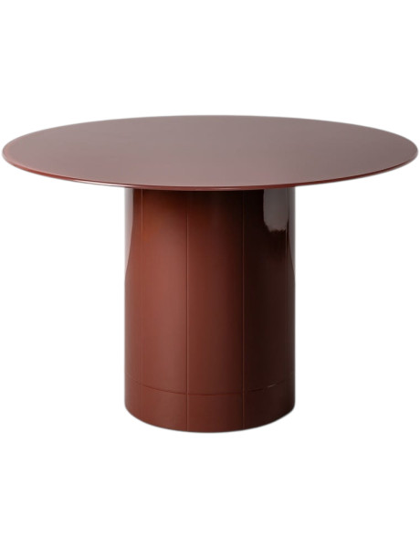 Table à manger ronde terracotta verre trempé 120 cm Ispica  - 1