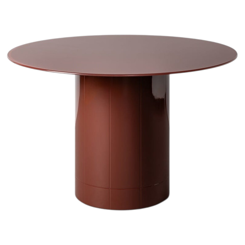 Table à manger ronde terracotta verre trempé 120 cm Ispica  - 1