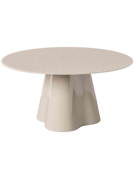 Table basse ronde crème verre trempé 80 cm Specchia Ixia - 1