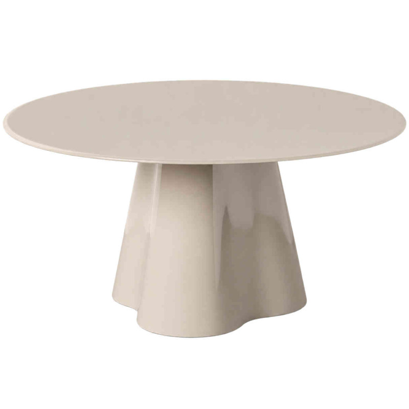Table basse ronde crème verre trempé 80 cm Specchia Ixia - 1