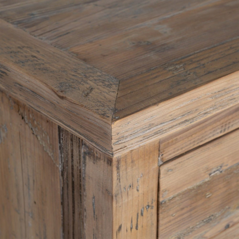 Meuble d’entrée vitré en pin recyclé 110 cm Brihuega  - 3