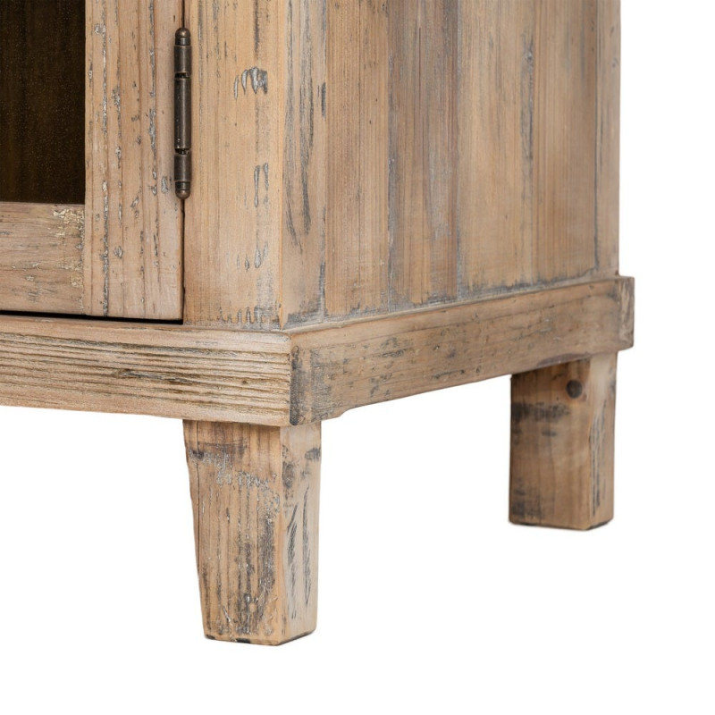 Meuble d’entrée vitré en pin recyclé 110 cm Brihuega  - 8