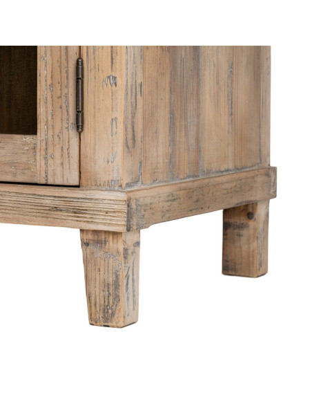Meuble d’entrée vitré en pin recyclé 110 cm Brihuega  - 8