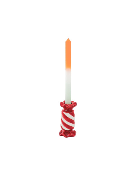 Bougeoir céramique rouge blanc 13 cm Toffee Candy Housevitamin - 3