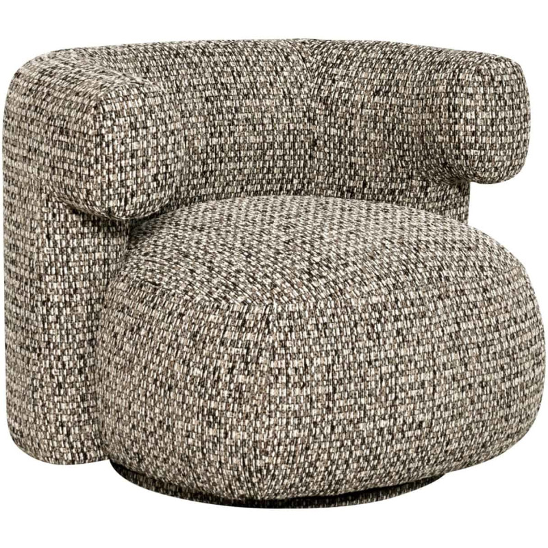Fauteuil lounge pivotant tissu chiné gris galet 87x80x67 cm Talley Richmond Interiors - 1