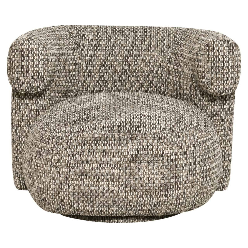 Fauteuil lounge pivotant tissu chiné gris galet 87x80x67 cm Talley Richmond Interiors - 2