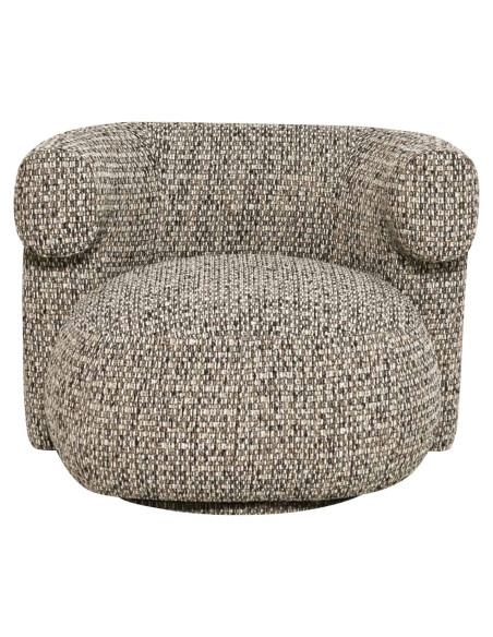 Fauteuil lounge pivotant tissu chiné gris galet 87x80x67 cm Talley Richmond Interiors - 2
