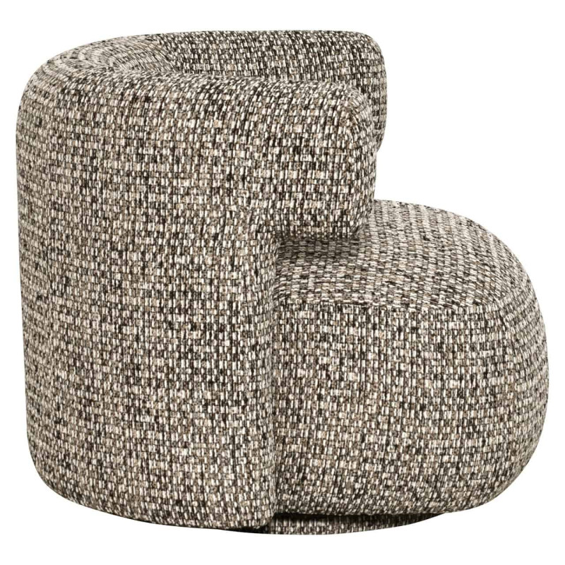 Fauteuil lounge pivotant tissu chiné gris galet 87x80x67 cm Talley Richmond Interiors - 3