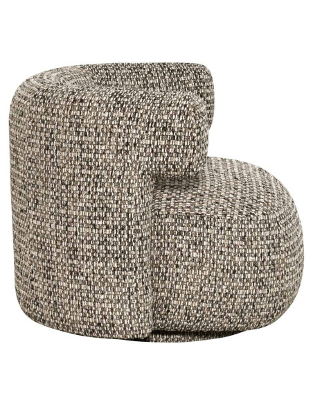 Fauteuil lounge pivotant tissu chiné gris galet 87x80x67 cm Talley Richmond Interiors - 3