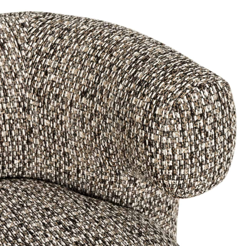 Fauteuil lounge pivotant tissu chiné gris galet 87x80x67 cm Talley Richmond Interiors - 5