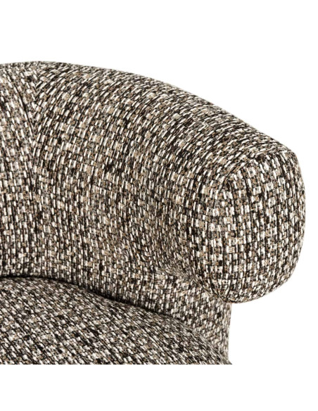 Fauteuil lounge pivotant tissu chiné gris galet 87x80x67 cm Talley Richmond Interiors - 5