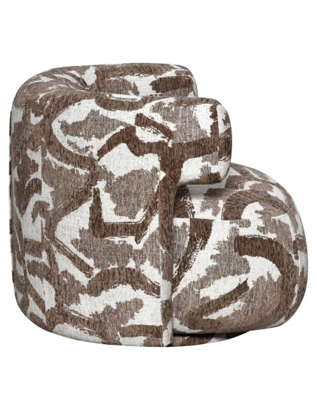 Fauteuil lounge pivotant tissu à motif brun 87x80x67 cm Talley Richmond Interiors - 3