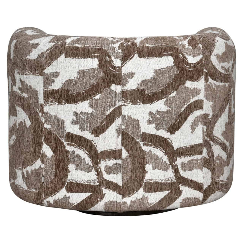 Fauteuil lounge pivotant tissu à motif brun 87x80x67 cm Talley Richmond Interiors - 4